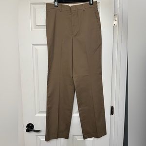 Haggar Clothing Co Gentleman's Closet 30Wx32L Brown Mens Trouser Dress Pants Tan